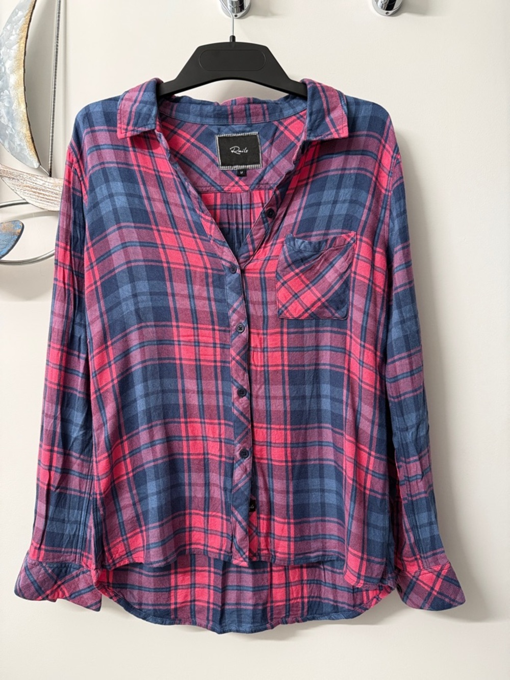 Rails Women Size M Multicolour Plaid Shirt